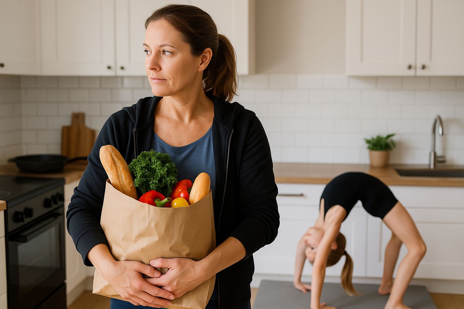 Förälder och barn lagar mat tillsammans med Linas Matkasse